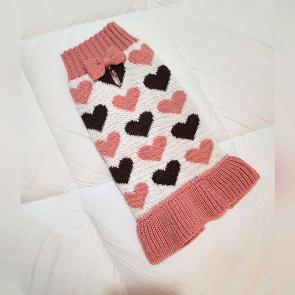 Never Worn Heart Sweater for small dog or puppy size XS
